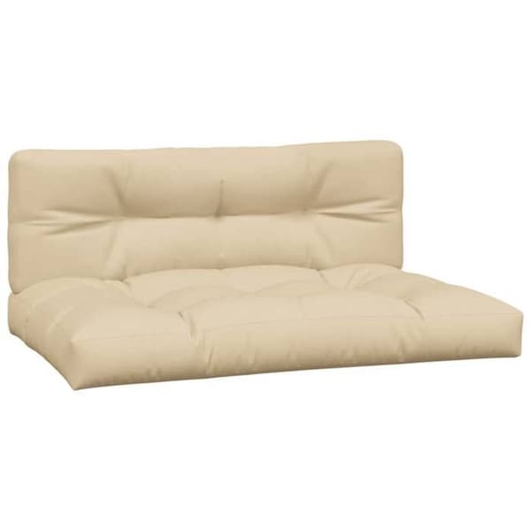 vidaXL Palettkuddar set om 2 beige tyg 360736