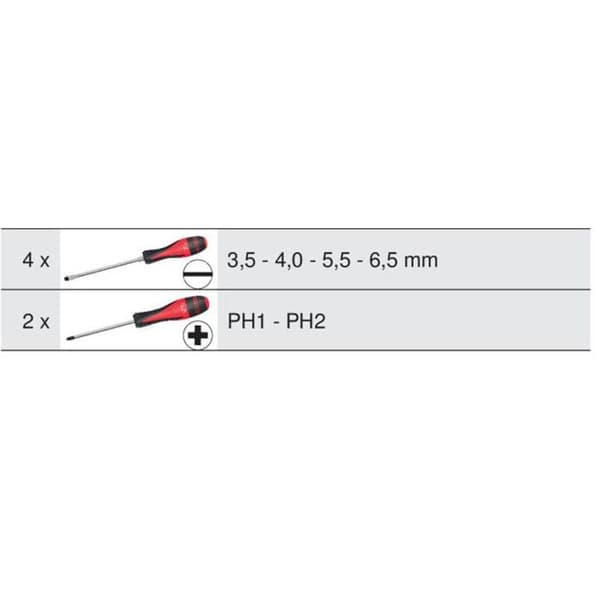 Skruvmejselsats - KSTOOLS - Ultimate - Platt spets - 6 st - 922.6020