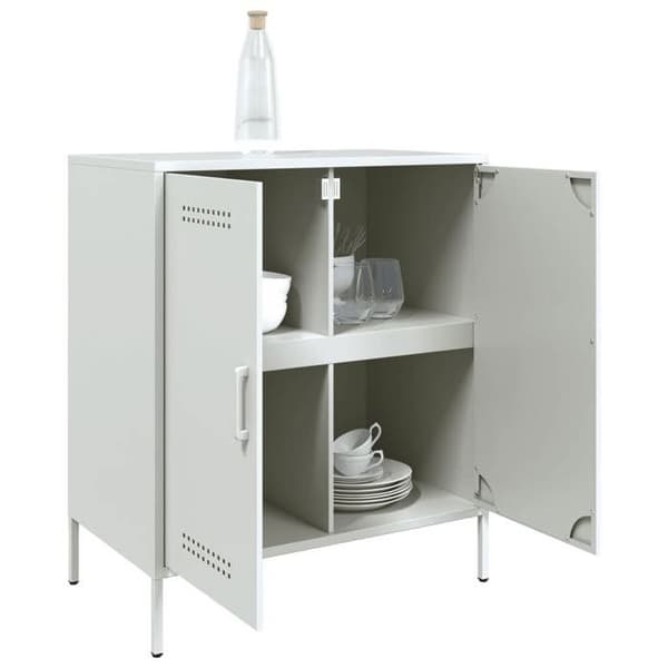 vidaXL Buffé vit 68x39x79 cm stål 842981