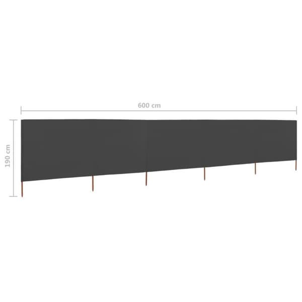 vidaXL 5-Panel Skärm Tyg 600 x 160 cm Antracit