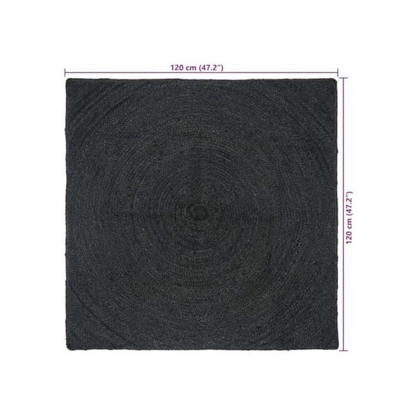 Jutematta - vidaXL - 120x120 cm - Mörk grå - Rektangulär - Modern - Elegans handgjord - Ekologiskt material