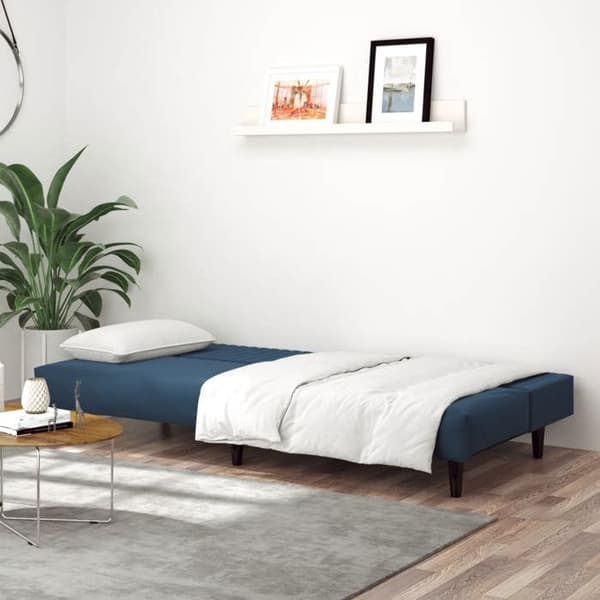 vidaXL 2-sits bäddsoffa sammetsblå 375925