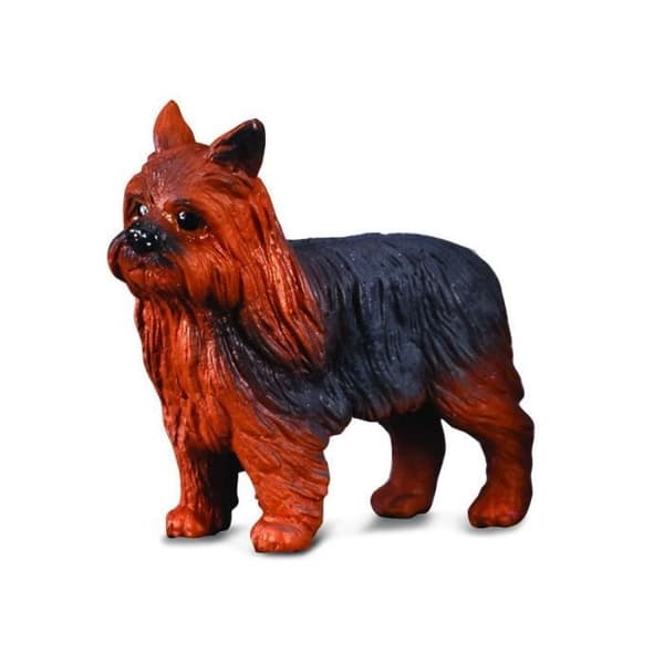 Hundfigur: Yorkshire Terrier - Handmålad plastfigur