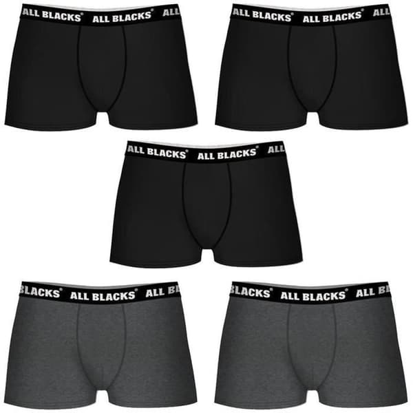 Boxers Caleçon - All Blacks - Paket med 10 - Svart - Grå - 100% Bomull och Polyester