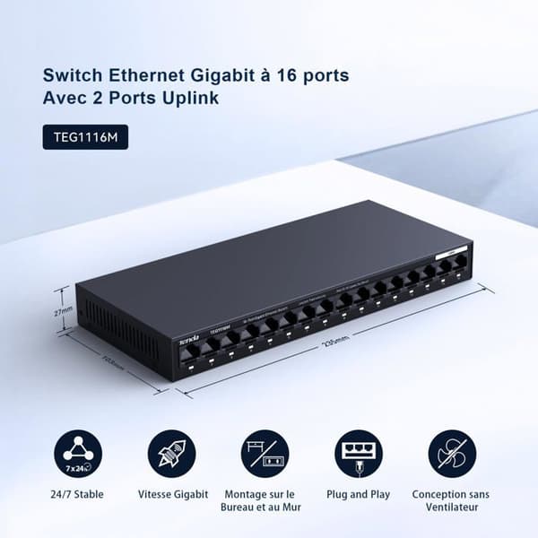 Switch - hub ethernet - injektor Tenda - TEG1116M
