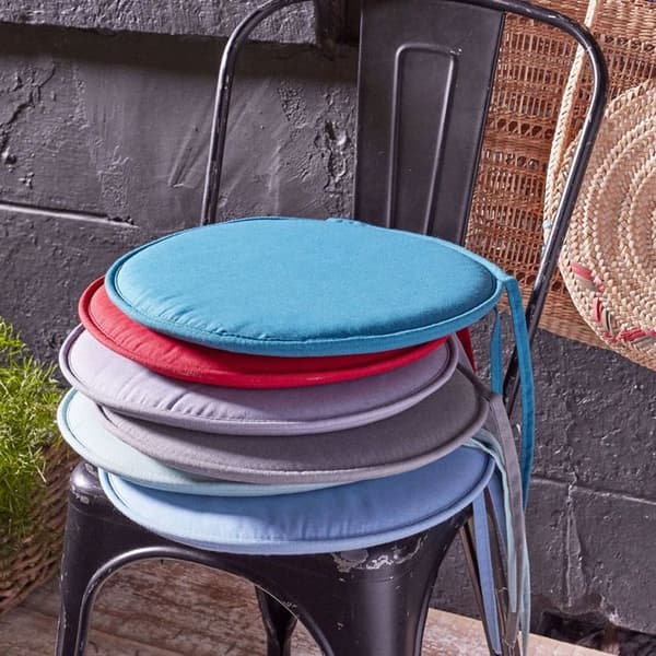 Rund stolgsits i vit polyester 40 cm