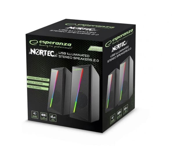 Datorhögtalare - ESPERANZA - EGS106 - Stereo 2.0 - LED-belysning - 6W effekt