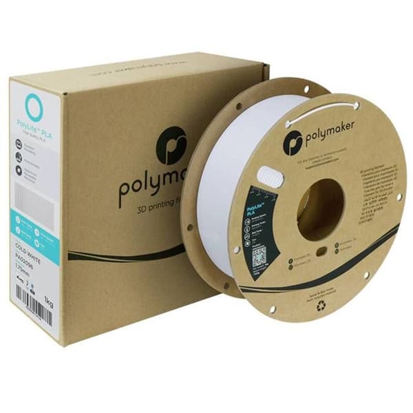 Polymaker PA02096 Filament PLA hög styvhet, hög draghållfasthet 1.75 mm 1000 g kall vit PolyLite™ 1