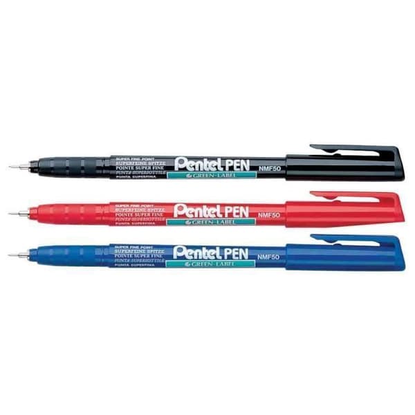 GREEN-LABEL NMF50 permanent markör - PENTEL - Extra fin metallspets - Svart