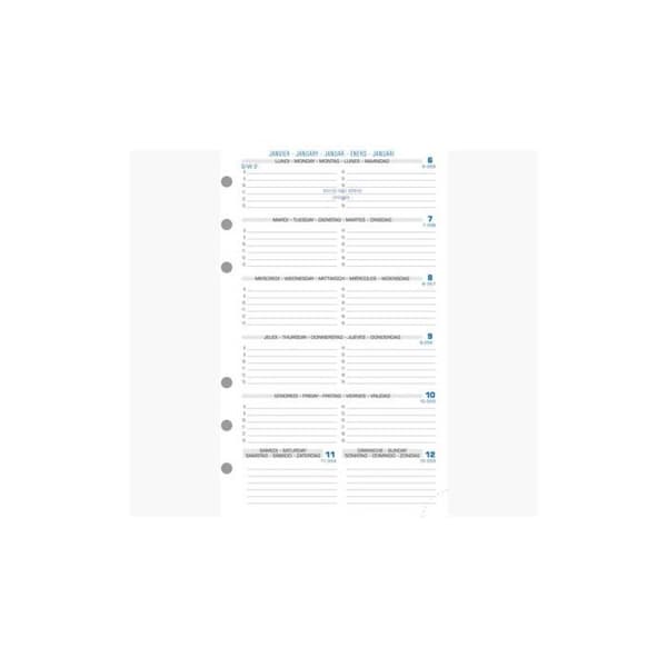 Veckopåfyllning - EXACOMPTA - Exatime 17 - 10,5x17,2 cm - 1 vecka per sida - Imprim'Vert®