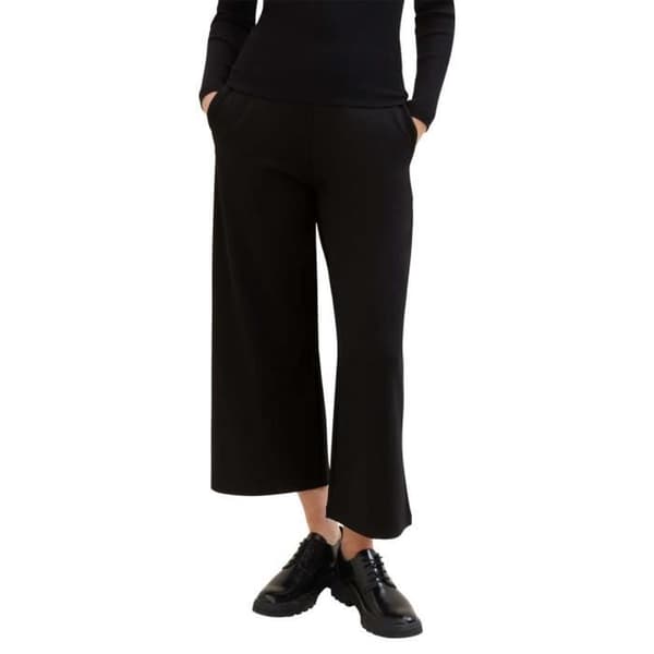 Hög midja bootcut byxor - TOM TAILOR - Svart - Dam