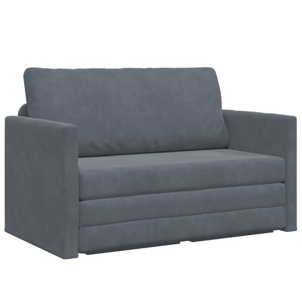 Sängsoffa på golvet 2 i 1 Mörkgrå 124x204x61 cm Sammet