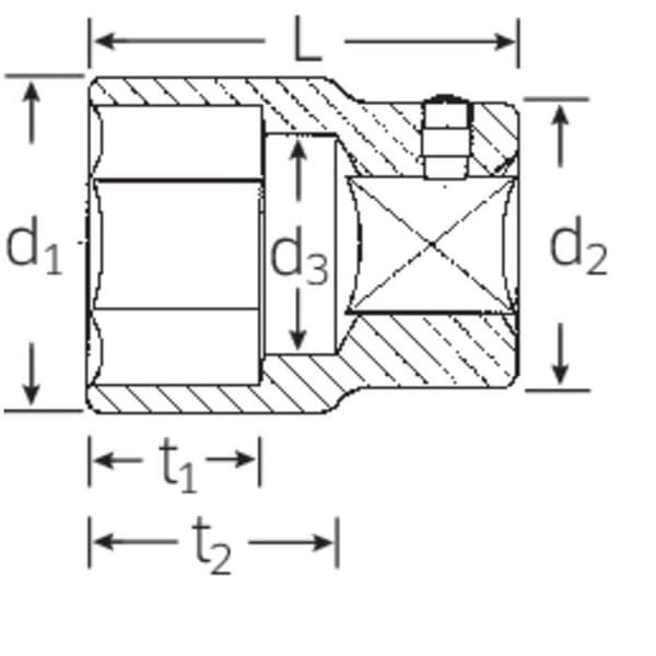 Sockel 3/4" 50mm 6kt. Stahlwille