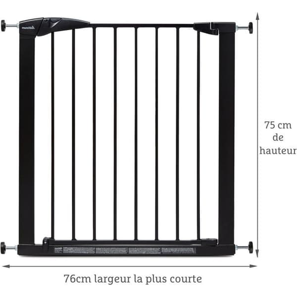 Munchkin Maxi Secure Svart Säkerhetsgrind - Utsträckbar upp till 117 cm