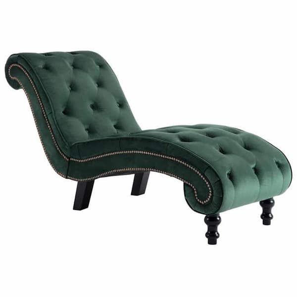 vidaXL Chaise longue Sammet Grön 248610