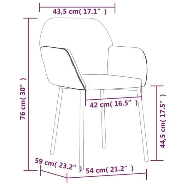 vidaXL Matstolar 2 st Gul Sammet 344708