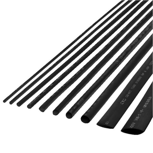 Svart värmeschrinkslang Rebel, 2,5 mm, 1 m, 10-pack.