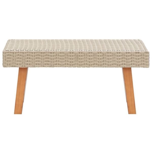 vidaXL Trädgårdssoffbord Flätad resin Beige 310221