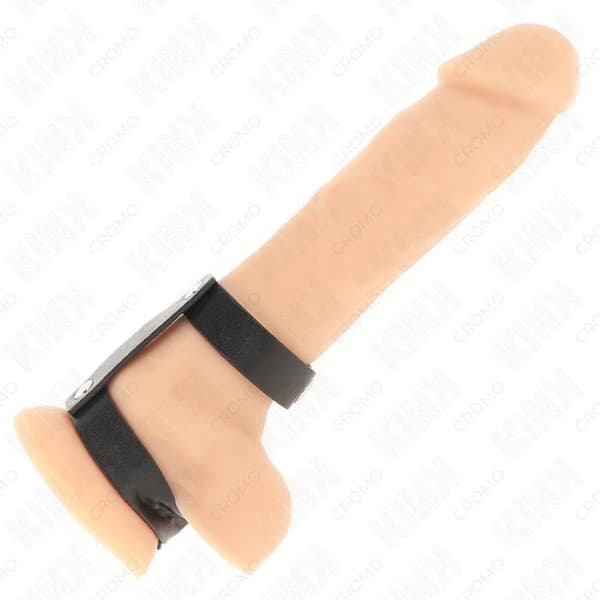 KINK RING KRAFT - KINK - JUSTERBART DUBBELT LÄDERPENISRING