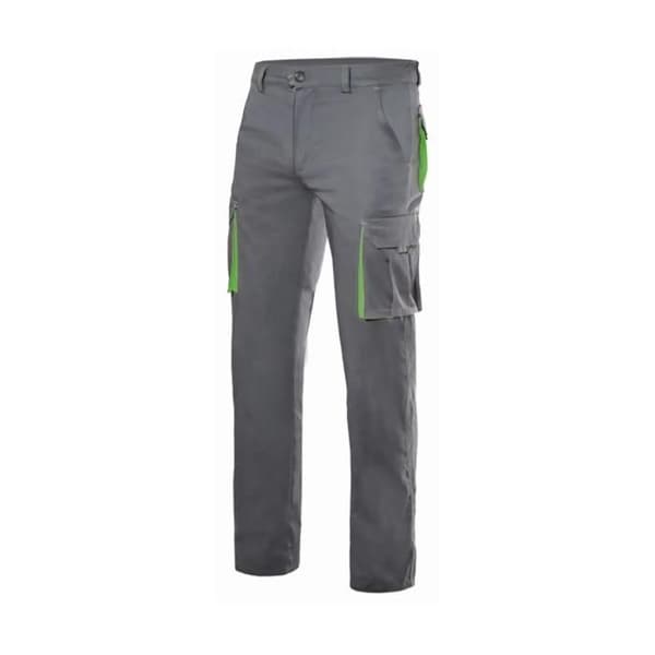 Velilla Stretch arbetsbyxor - grå/lime