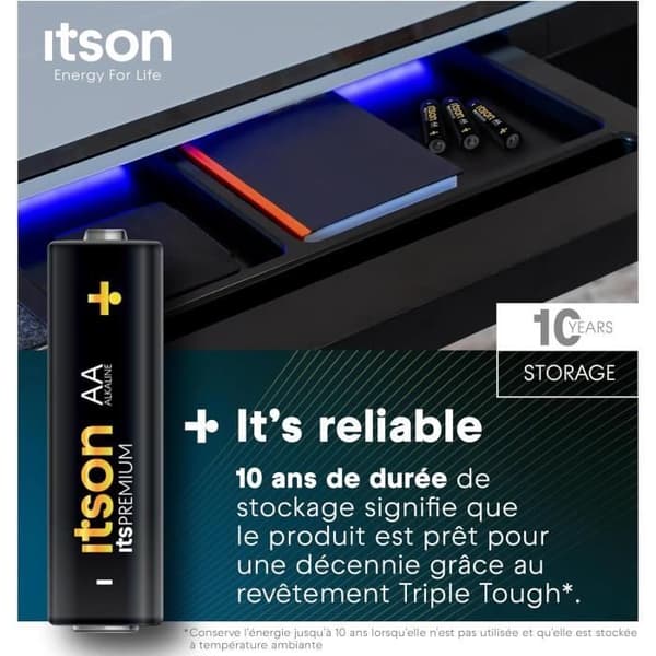 Pack med 4 alkaliska batterier LR6/AA 1,5V itsPREMIUM