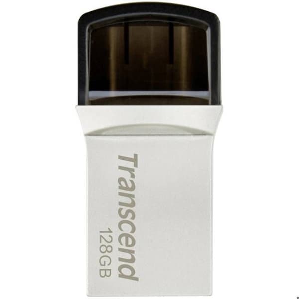 Transcend JetFlash 890 Extra minne USB för smartphone/surfplatta silver 128 GB USB 3.1 (2:a gen.), USB-C®