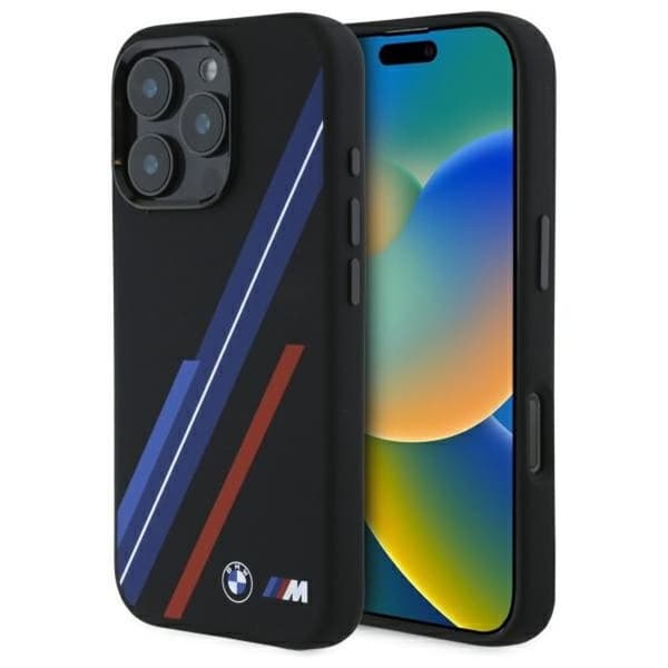 Mobilskal - BMW - iPhone 16 Pro Max - Silikon - Stötsäker - Design med slumplinjer