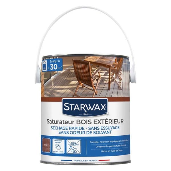 Träimpregnering - STARWAX - Hög Skydd - 2,5 L - Teak - Halkfri