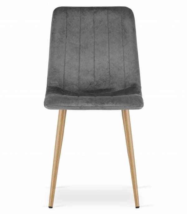 Stol - OSKAR - LAVA - Mörkgrå Sammet - Set om 3 - Modern Design