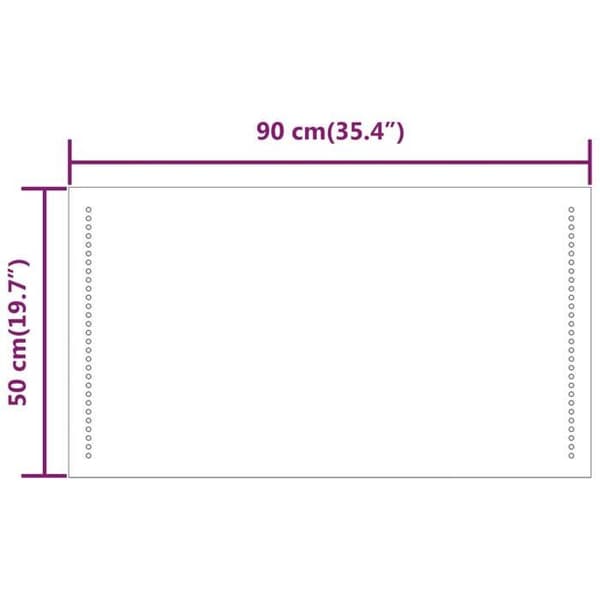 vidaXL LED-badrumsspegel 50x90 cm 3154053