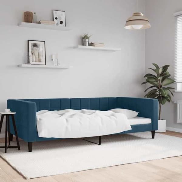 vidaXL Bäddsoffa blå 100x200 cm sammet 354014