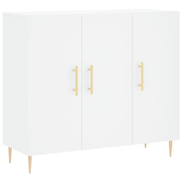 vidaXL Buffé vit 90x34x80 cm ingenjörsträ 828092