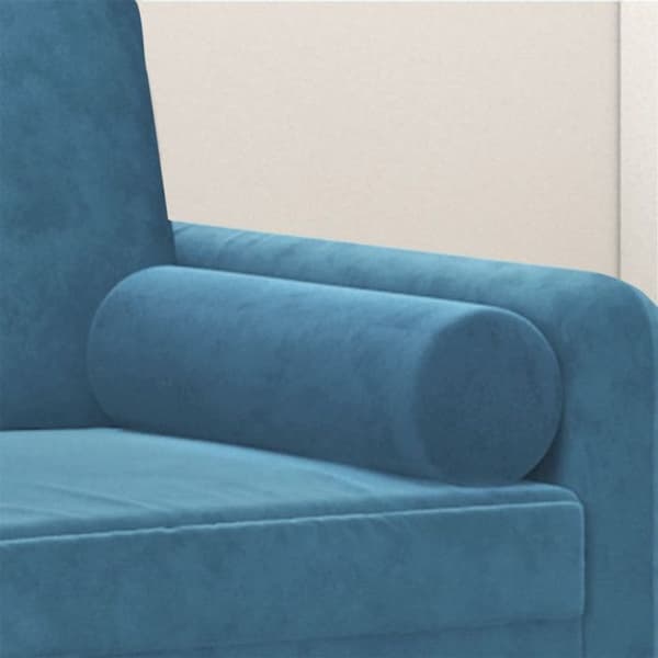 vidaXL Prydnadskuddar 2 st Blå Ø15x50 cm Sammet 349518
