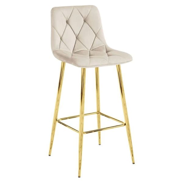 Taburett NADO - beige sammet / GULD ben x 4