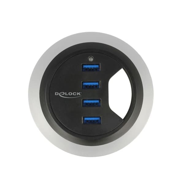 DeLock Hub - 4 x SuperSpeed USB 3.0 - Svart