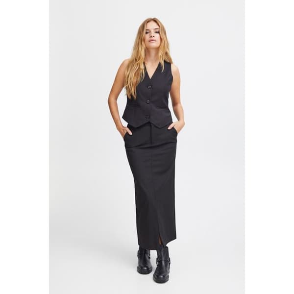Hög midja lång kjol dam Pulz Jeans Bindy