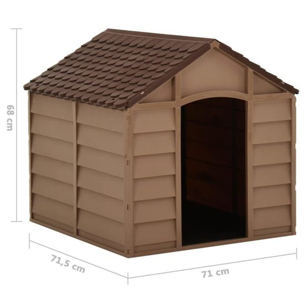 vidaXL Hundkennel Brun 71x71,5x68 cm PP