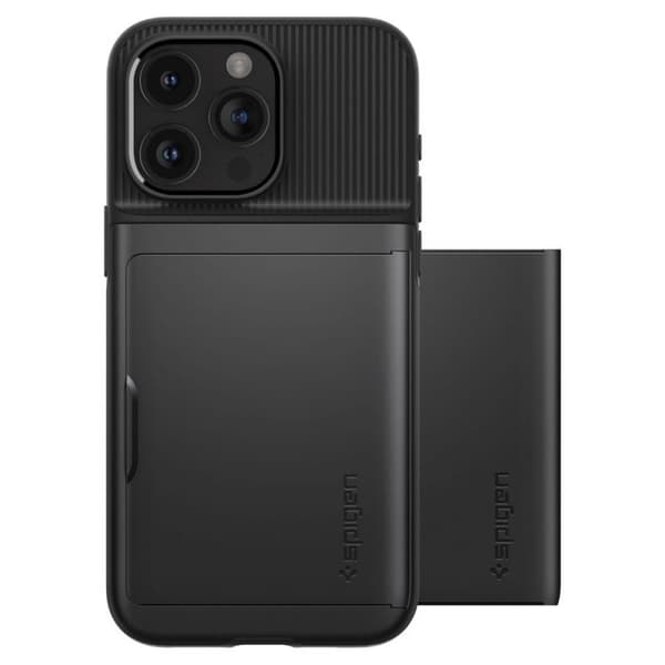 Coque för iPhone 15 Pro - Spigen Slim Armor CS - Svart