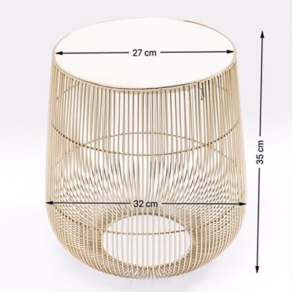 Bordstablett Beam guld marmor vit 32cm Kare Design