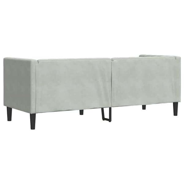 Chesterfield-soffa Ljusgrå 194 x 74.5 x 70.5 cm Sammet