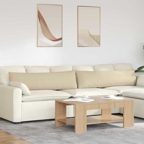vidaXL Soffkuddar 2 st Kräm 145 x 40 cm tyg 42013832
