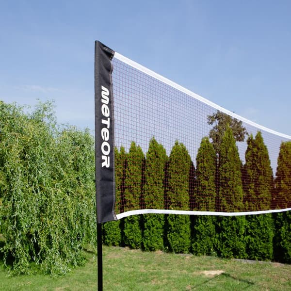 Badminton nät METEOR - Bärbart - Stänger ingår - 4,1 x 2,2 m - Svart