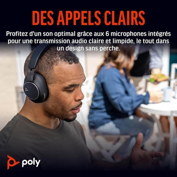 Micro-headset Poly Voyager Surround 80 UC Bluetooth - Bullerdämpande, Optimal Komfort