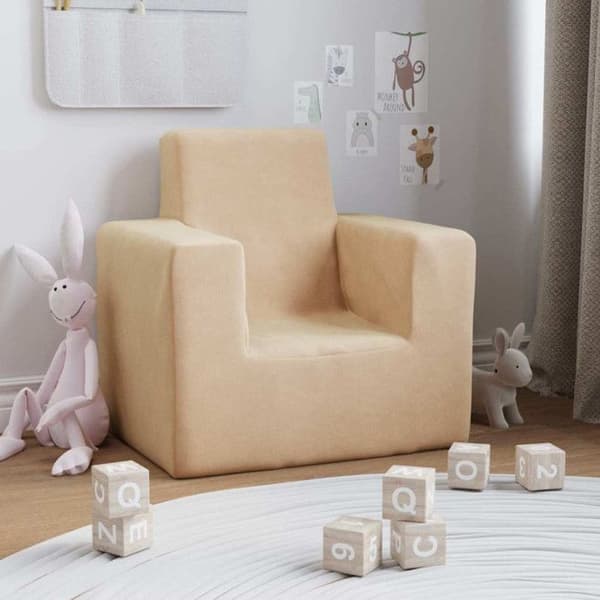 Barnsoffa Kräm Mjuk Plysch