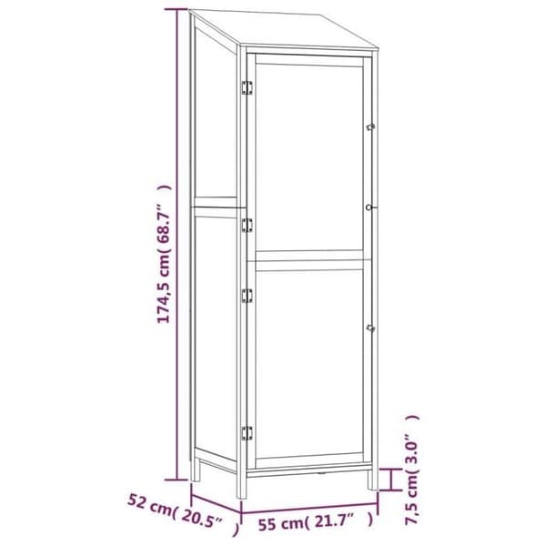 vidaXL Trädgårdsbod 55x52x174,5 cm Solid granträ 152186