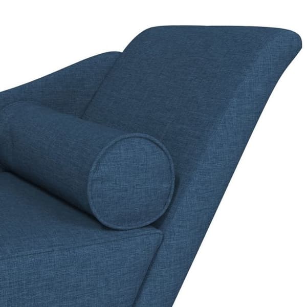 vidaXL Chaise longue med blåa kuddar tyg 4007603