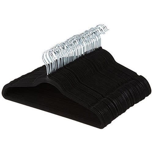 Basics Sammetsdräkthängare, svart, 100 st