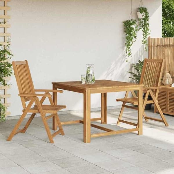 vidaXL Hopfällbara Trädgårdsstolar 2 st Solid Acacia Wood Brown