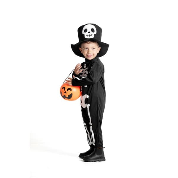 Barnkostym - CIAO - Unisex bebiskostym skelett - Svart - 1-2 år - Polyester