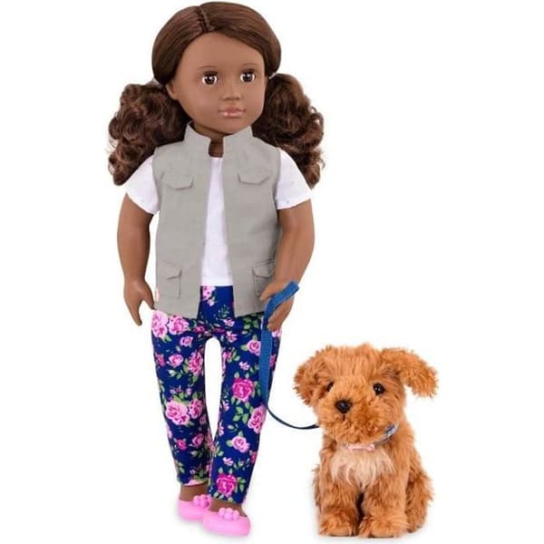 Vår Generation Poupée 46 cm- med Hund - Malia, - BD31202Z